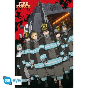 FIRE FORCE - Poster "Key art S1 8ème brigade" roulé filmé (91.5x61)