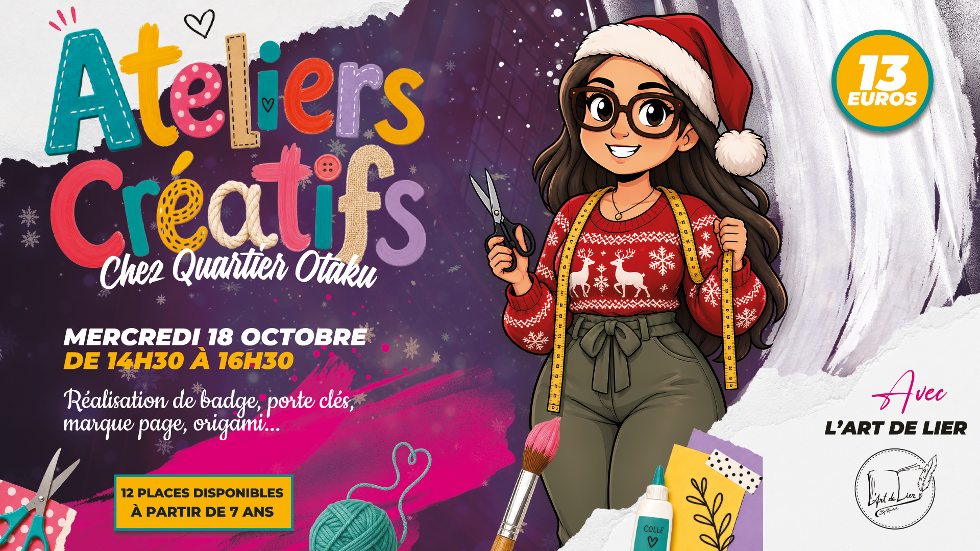 18 nov. Ateliers créatifs